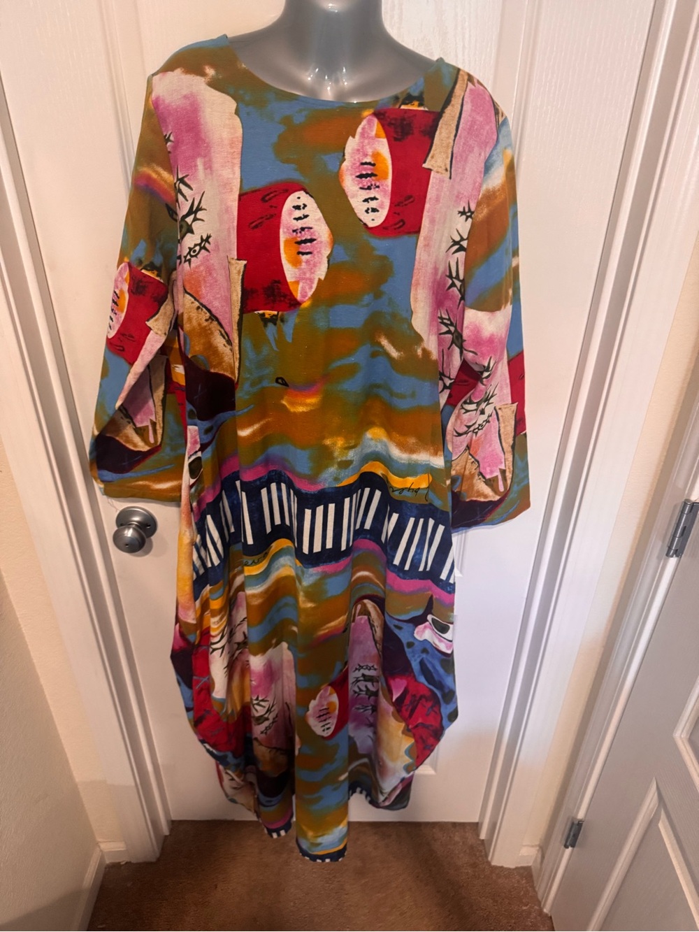 Abstract Floral Maxi Dress in Multicolor
